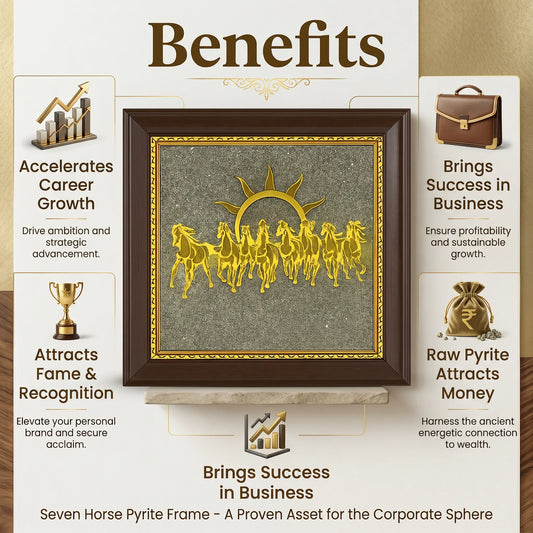 7 Horses on Raw Pyrite Frame