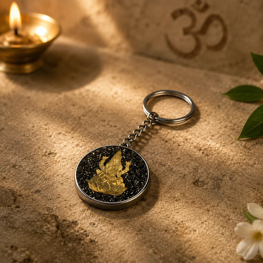 Lakshmi Ji Pyrite Keychain