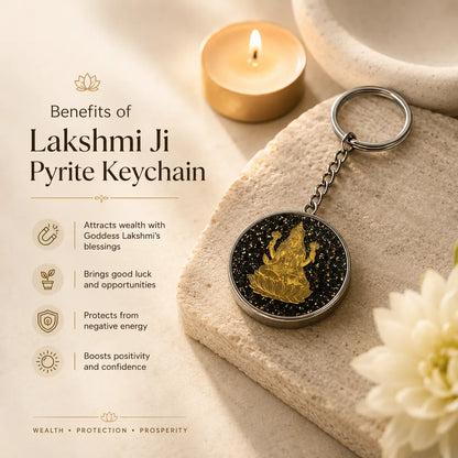 Lakshmi Ji Pyrite Keychain