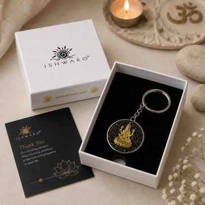 Lakshmi Ji Pyrite Keychain