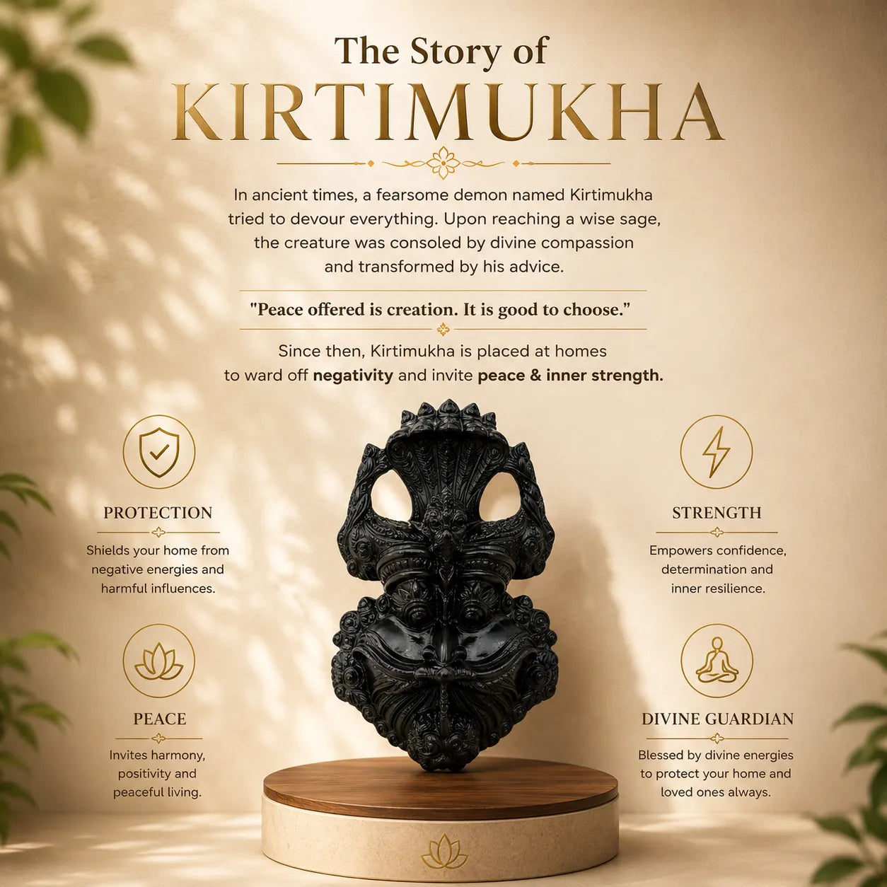Kirtimukha Black Tourmaline Protection Kavach