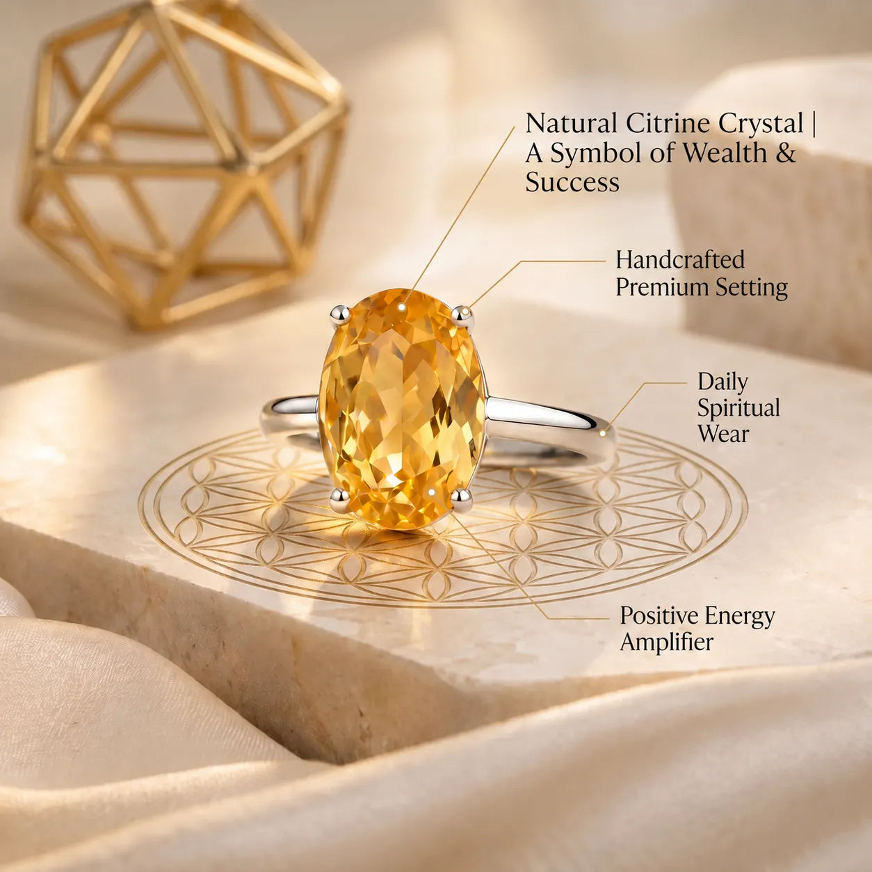Citrine Ring – Wealth and Success Crystal