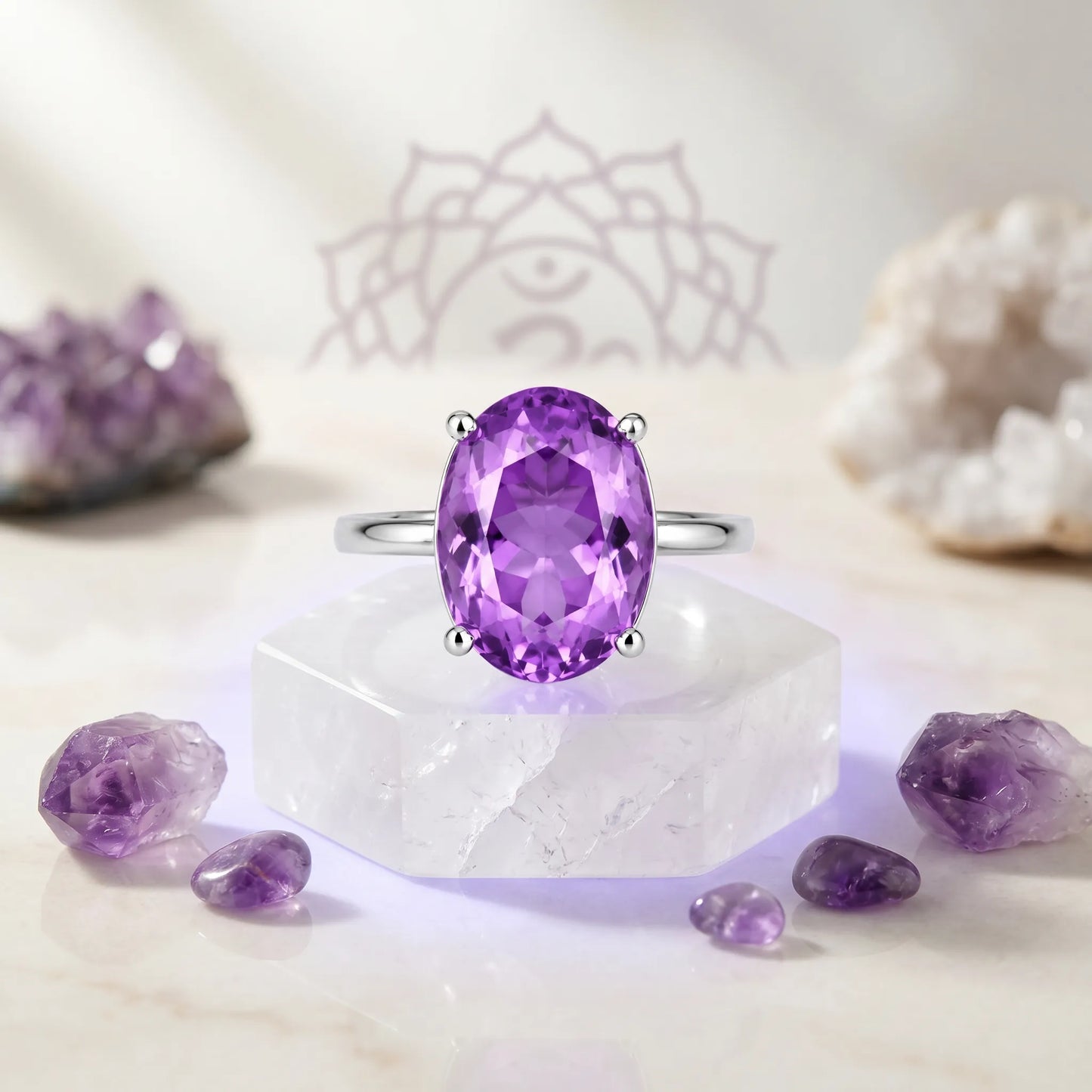 Amethyst Ring – The stone of stress relief energy.