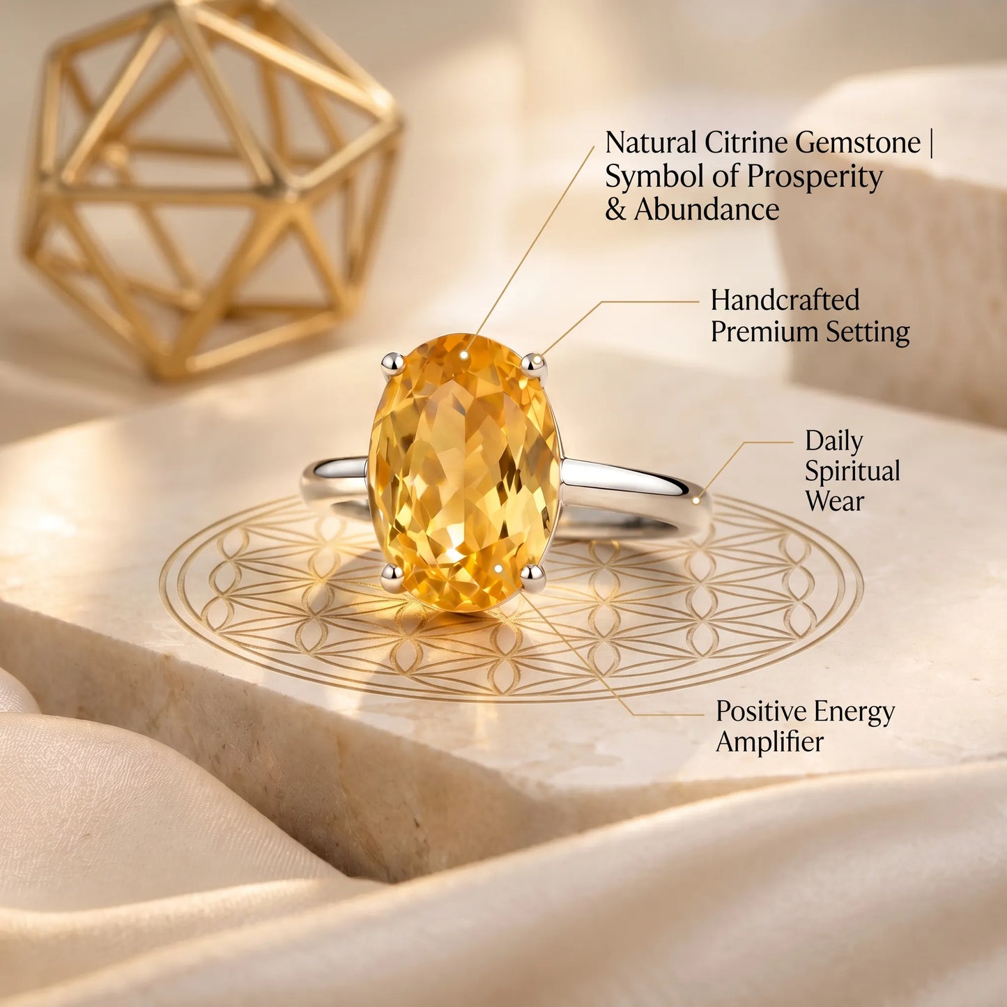 Citrine Ring – Wealth and Success Crystal
