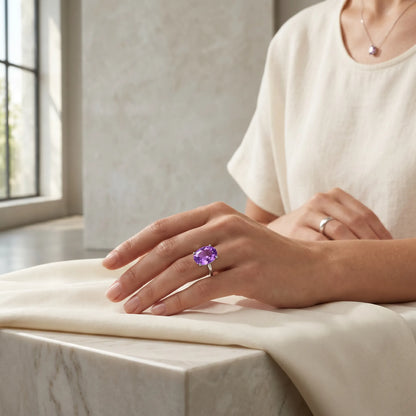 Amethyst Ring – The stone of stress relief energy.